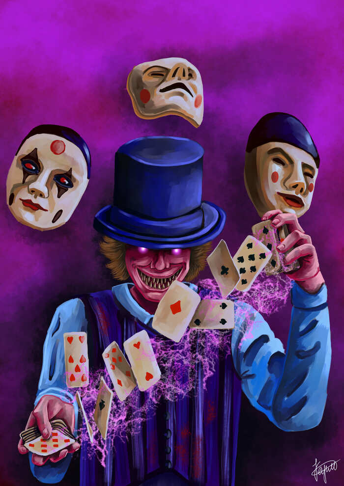 Иллюстрация Иллюзионист в стиле концептуальный | Illustrators.ru