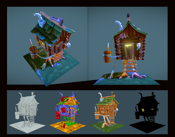 Иллюстрация 3д модель избушки | Illustrators.ru