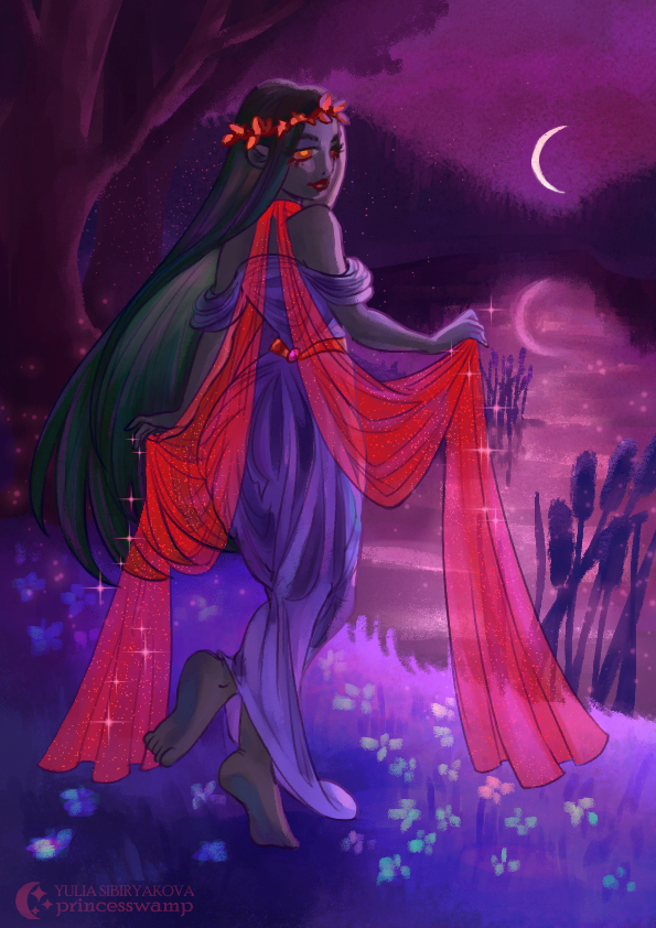 Иллюстрация Ночью в стиле книжная графика | Illustrators.ru