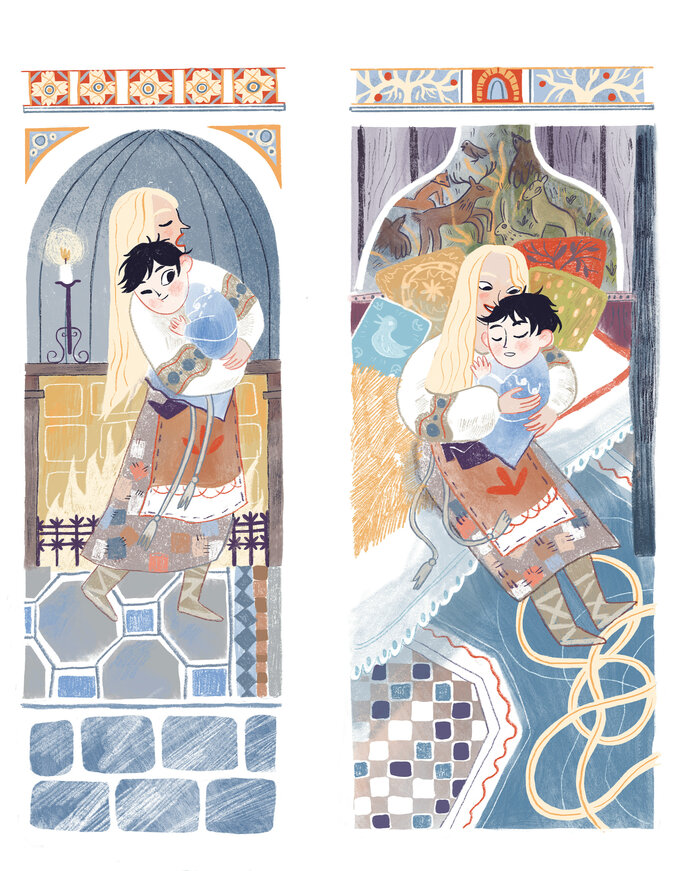 Иллюстрация Иллюстрации к книге "Рони дочь разбойника" в