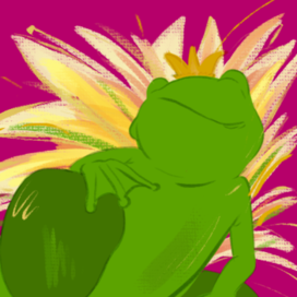 Открытка с лягушкой