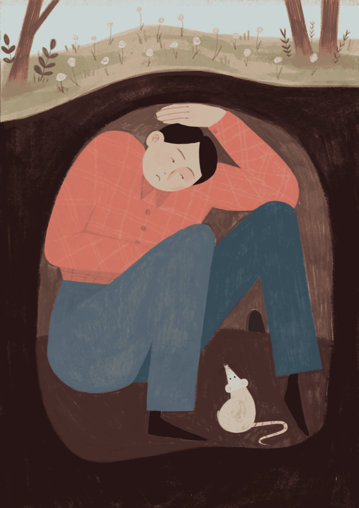 Иллюстрация В гостях в стиле книжная графика, компьютерная графика