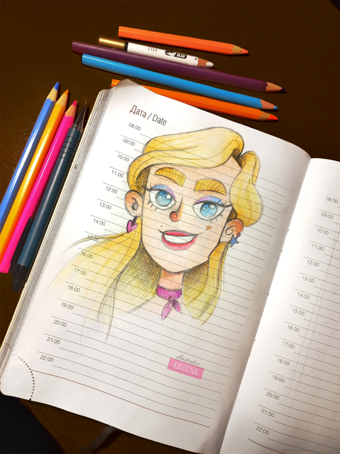 Иллюстрация Барби в стиле портрет | Illustrators.ru