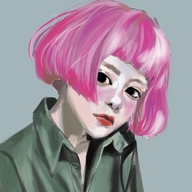 girl with pink hair