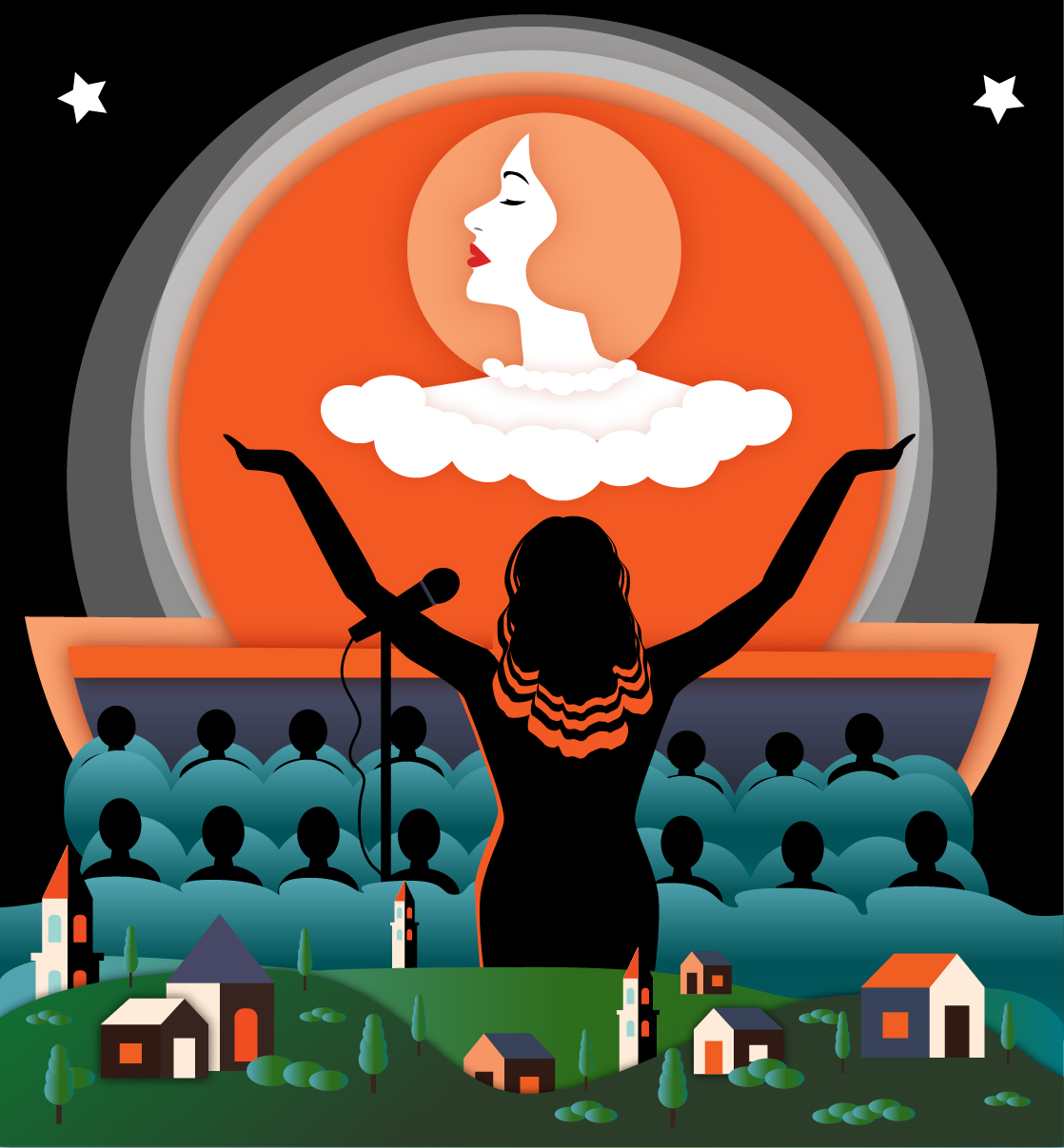 Иллюстрация ВСЕЛЕНСКОЕ ПЕНИЕ в стиле сюр | Illustrators.ru