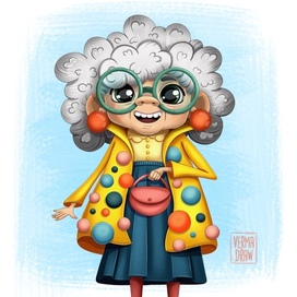 Персонаж модная бабушка