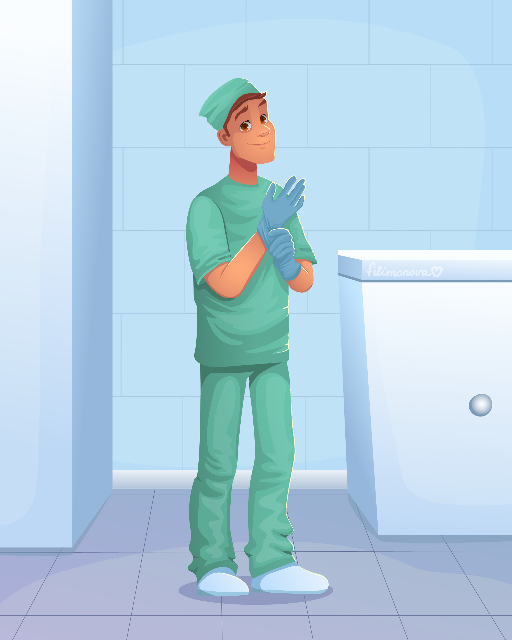 Иллюстрация Хирург векторная иллюстрация в стиле компьютерная