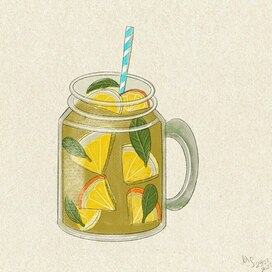 Прохладительный напиток с лимоном