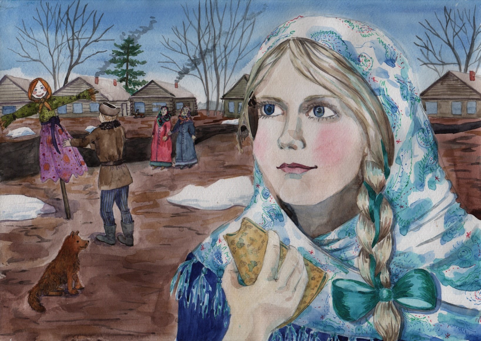 Иллюстрация Масленица в стиле живопись | Illustrators.ru