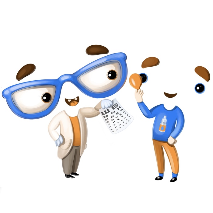 Иллюстрация Очкарик в стиле 2d, книжная графика, реклама персонажи