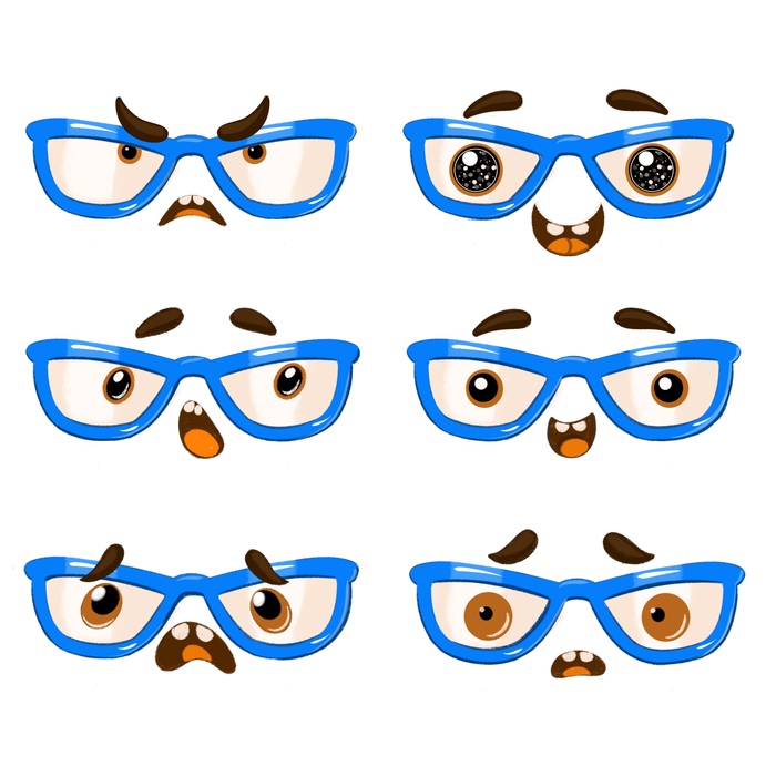 Иллюстрация Очкарик в стиле 2d, книжная графика, реклама персонажи