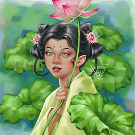 Девушка с цветком лотоса