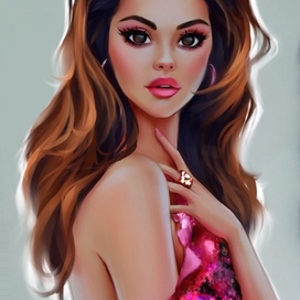 Selena Gomez stylized portrait