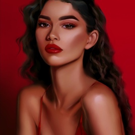 Semi-realistic portrait of Zendaya