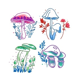 Цветные грибы 