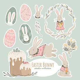 Easter Bunny, sticker collektion