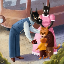 Иллюстрация к сказке «Удивительные приключения в городе кошек» Н.Винярская
