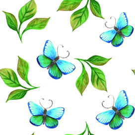Безшовный паттерн с бабочками