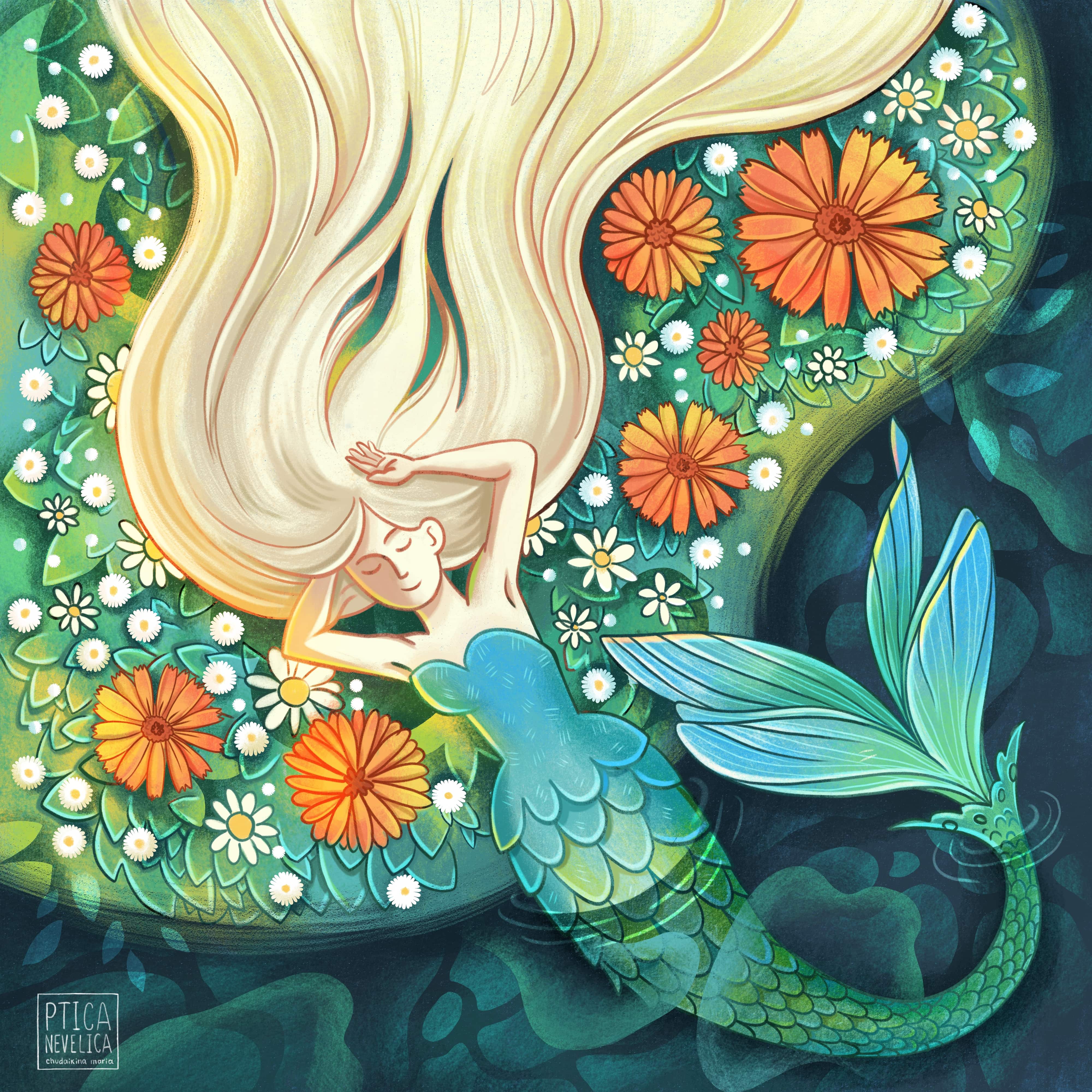 Иллюстрация Календула в стиле детский | Illustrators.ru