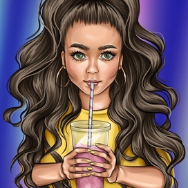 Девочка с молочным коктейлем