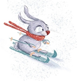 Кролик на лыжах