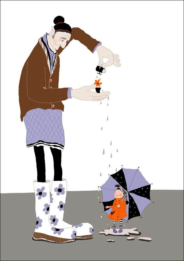 Иллюстрация Большой и добрый великан в стиле 2d, графика, детский