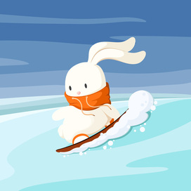 Заяц на сноуборде