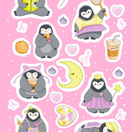 Стикеры для печати "Пингвиненок"