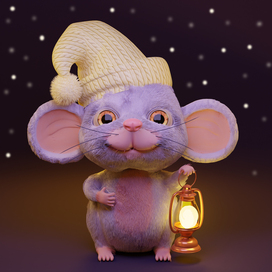Мышонок с фонариком