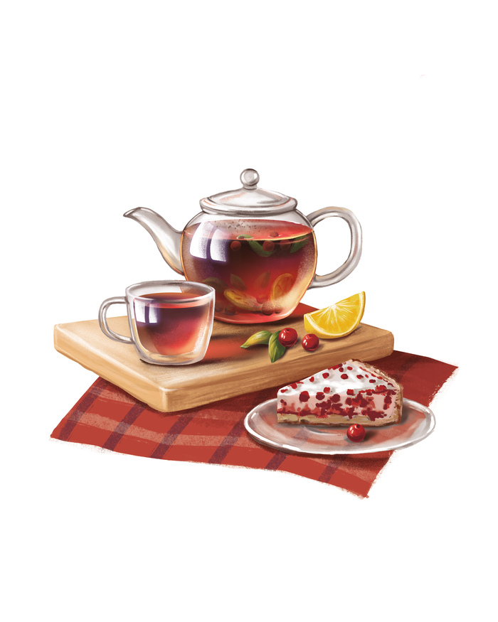Иллюстрация Самый вкусный чай в стиле натюрморт | Illustrators.ru