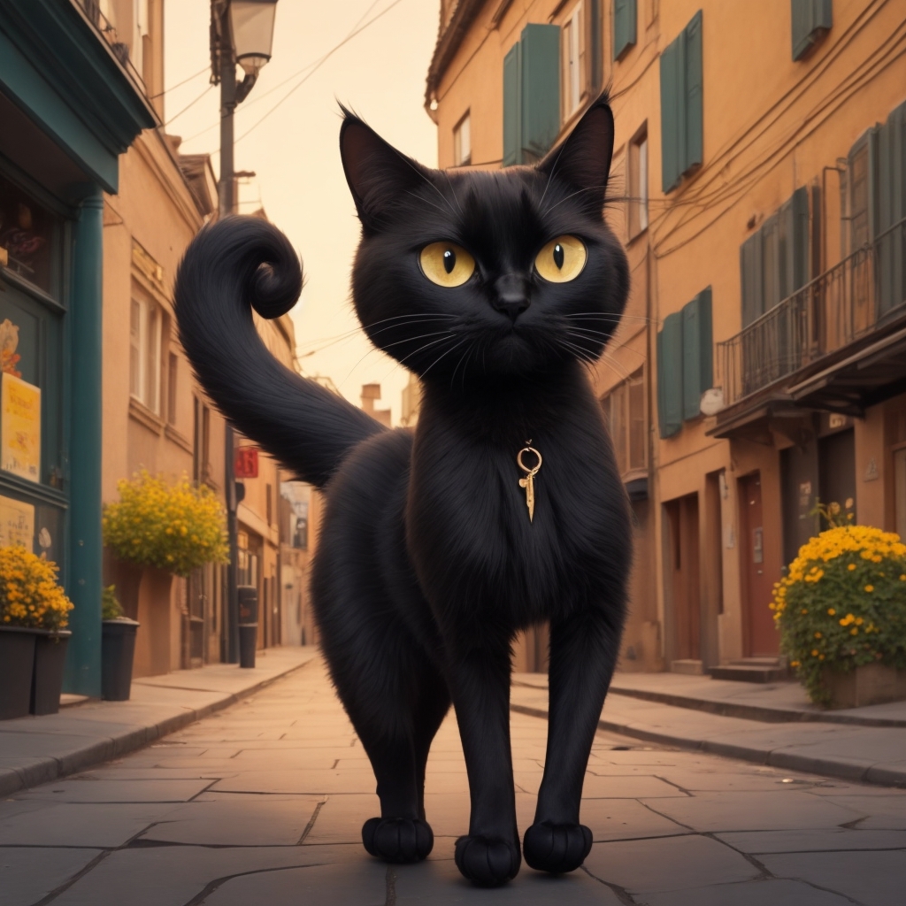 Мультяшный чёрный кот