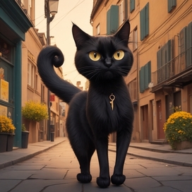 Мультяшный чёрный кот