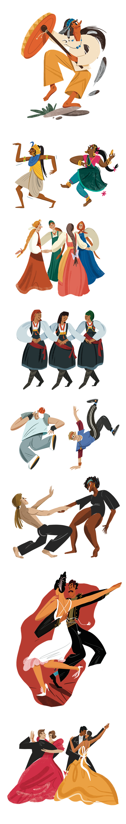 Illustrations of Dance of Jitterbug