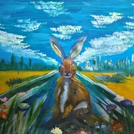 Illyustraciya k skazke "Skazka pro lyuboznatel'nogo zayshika"