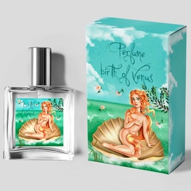 Концепт дизайн упаковки парфюма с иллюстрацией