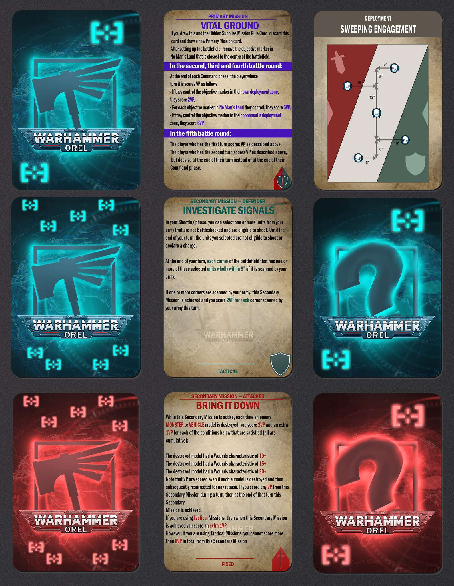 Иллюстрация Шаблон карточек для настольных игр Warhammer 40000.