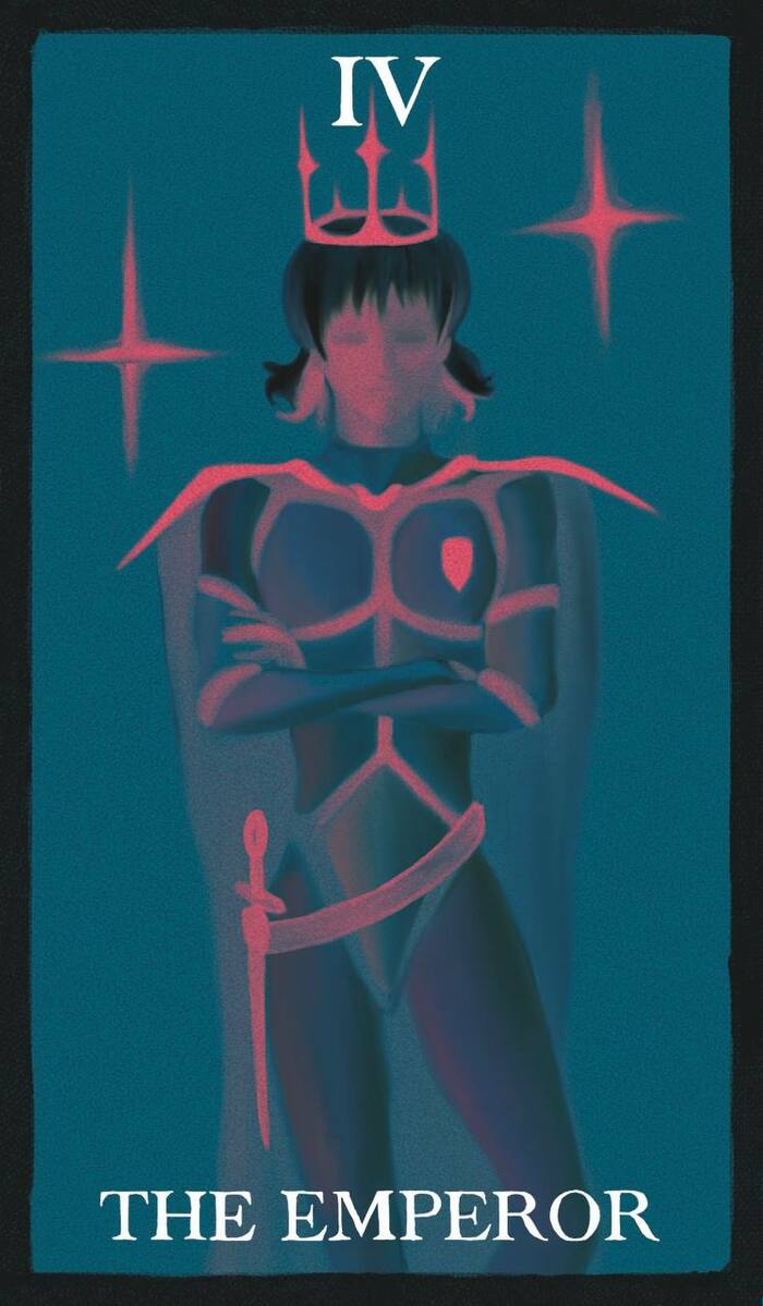 Иллюстрация карта таро "император" в стиле графика