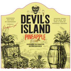 Иллюстрация для этикетки Devil’s Island PINEAPPLE Crush RUM