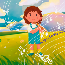 Музыка. Иллюстрация для детской книги.