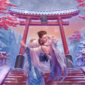 "Зима в Японии" Иллюстрация на заказ