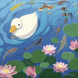 Иллюстрация "Летний пруд"