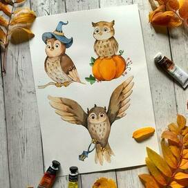 cute owl halloween party милые совы