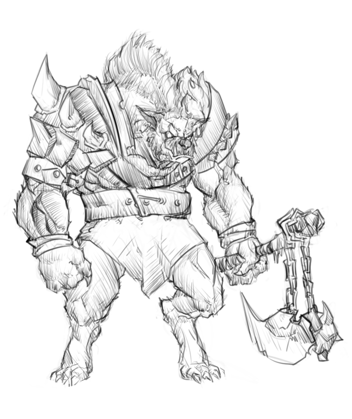 Иллюстрация Gnoll в стиле 2d Illustrators.ru