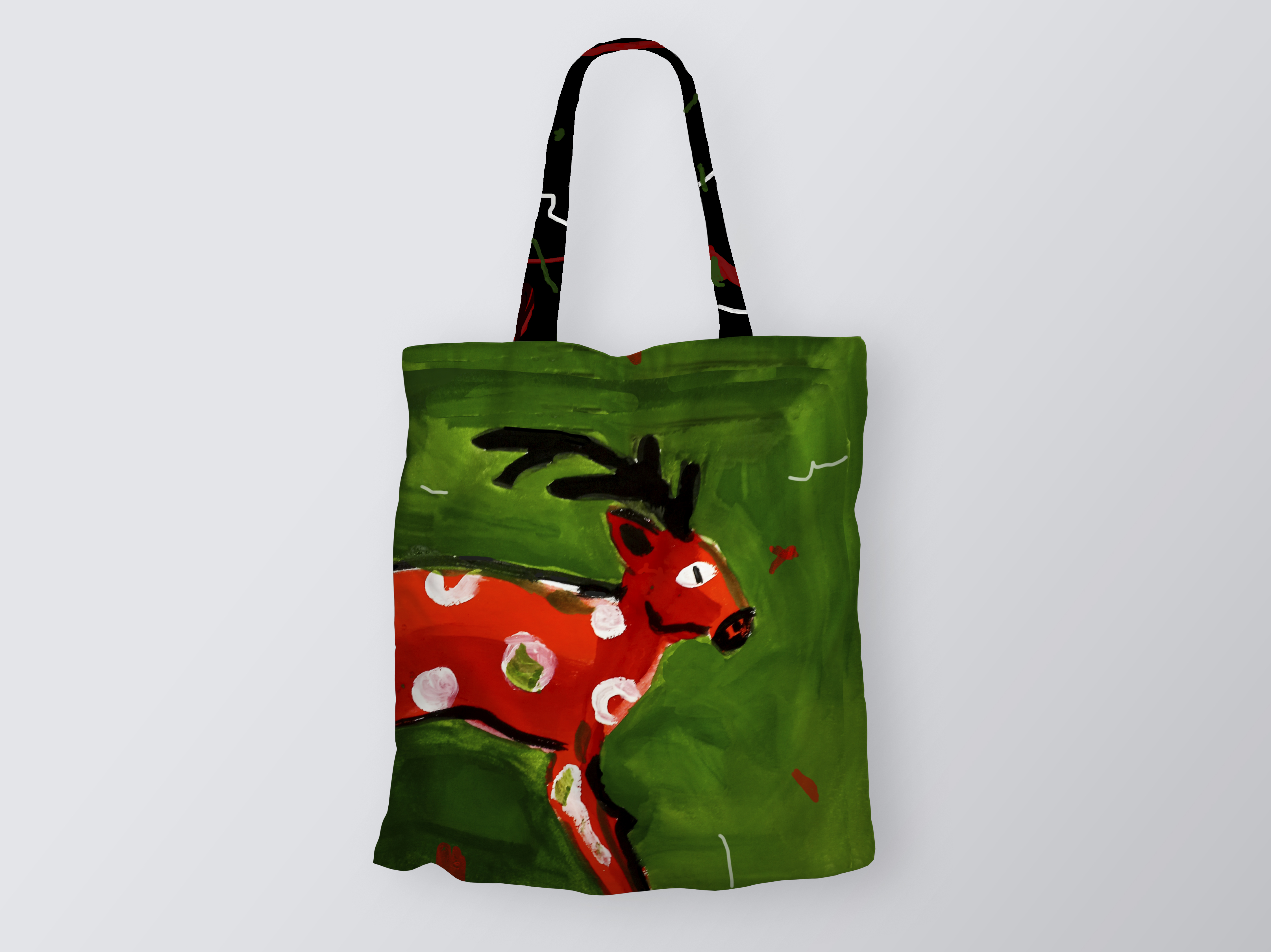 Иллюстрация Олень шоппер в стиле живопись, персонажи