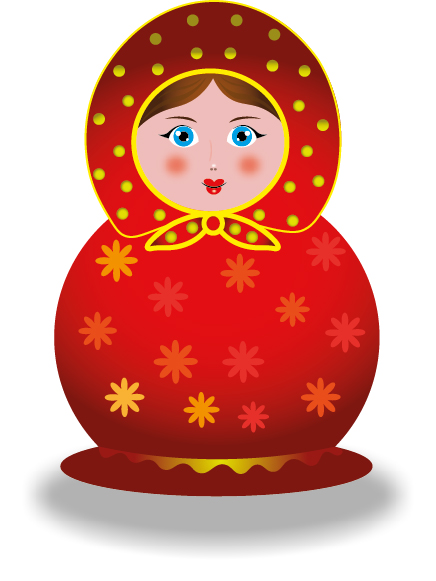 Иллюстрация Матрешка в стиле компьютерная графика | Illustrators.ru