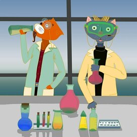 коты в лаборатории (инктобер_ивовыйлес)