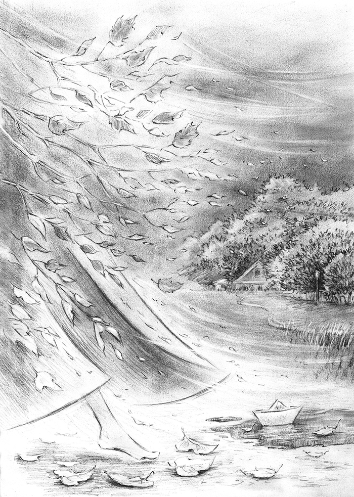 Иллюстрация Осенний шаг в стиле пейзаж | Illustrators.ru