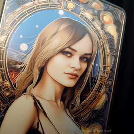 Рисунок девушки по фото в стиле карт Таро