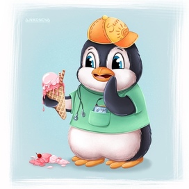 Милый пингвинёнок / character design / Cute little penguin