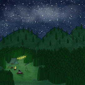 Звездная ночь в горах